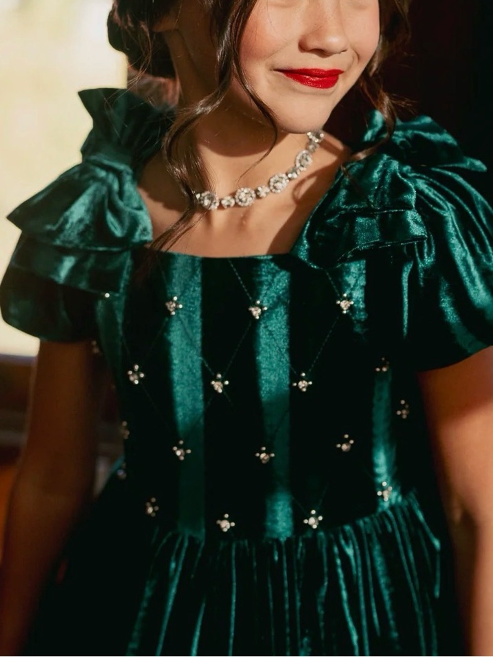 Ivy City Co Mini Tiara Dress - emerald green - Picture 5 of 11